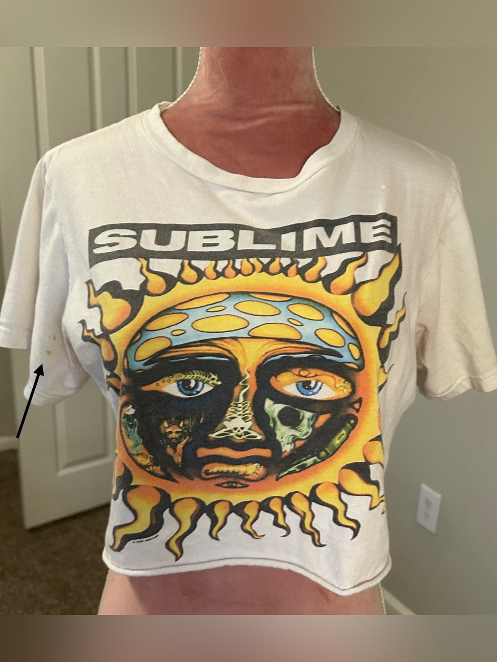 White Graphic Crop Tee